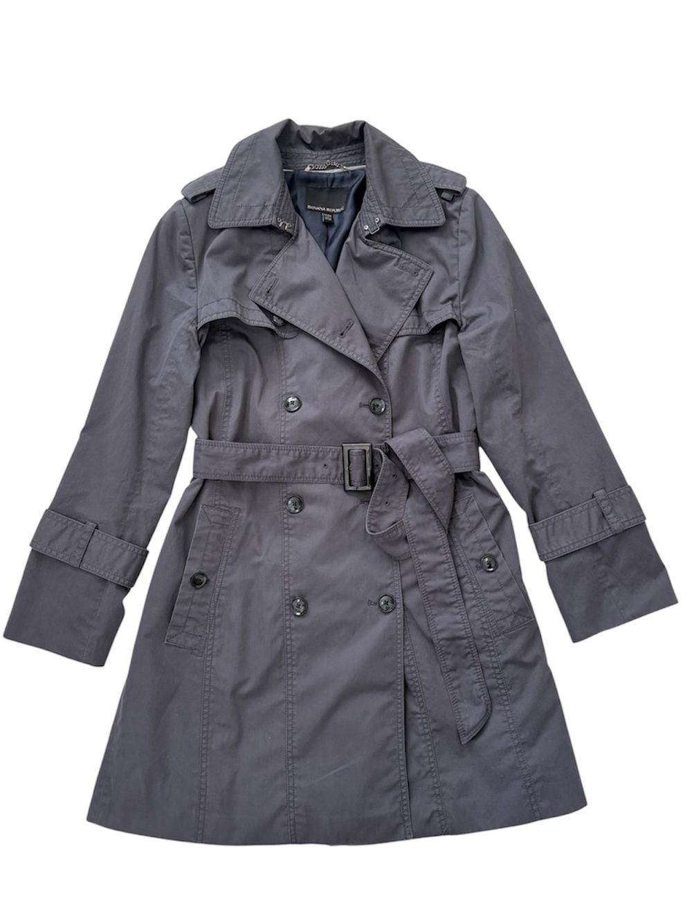 Banana Republic Classic Women's Slate Gray Double-Breasted Trench Coat